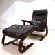 Westnofa Panter Leather Lounge Chair with Ottoman by Arnt Lande, 1970s