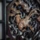 Octagonal wall panel, carved wood, mid-20th century, China