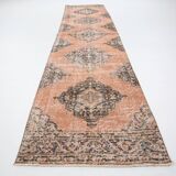 3x12 Brunt Red & Brown Vintage Runner Rug, 88x382Cm