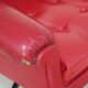Red Faux Leather Swivel Chair and Footrest by Up Zavody 1970