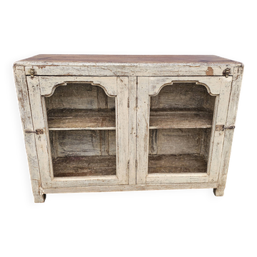 Vintage glass-fronted teak sideboard
