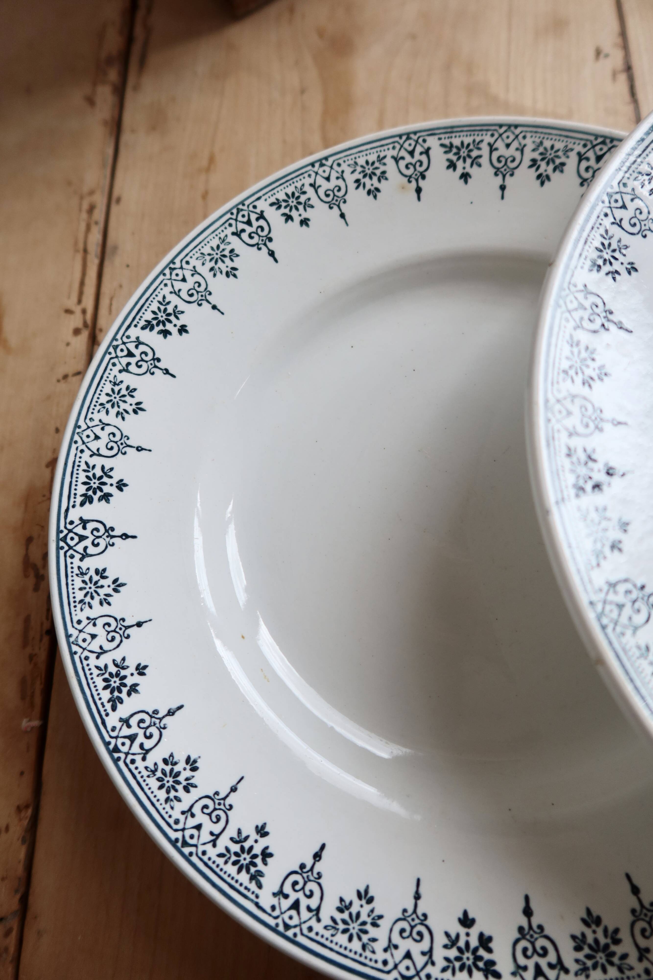 6 vintage plates from Terre de Ter Saint Amandinoise, Saint Amand model 4500.