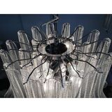 Murano Glass Sputnik Chandelier With Clear "Seghettata" Italian Glass