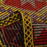 5x8 Burgundy & Yellow Vintage Kilim Rug, 160x258Cm