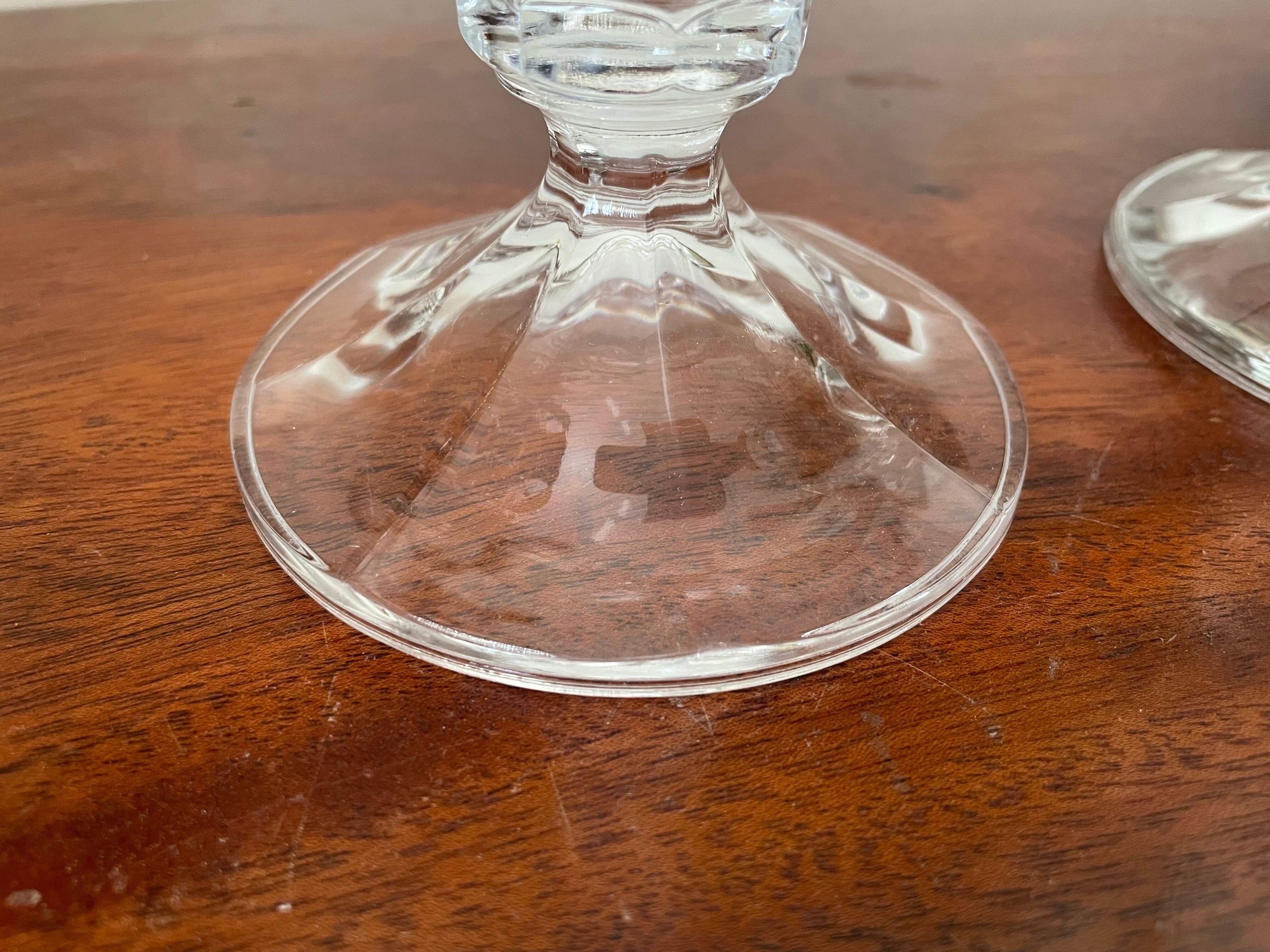 Pair of crystal candle holders