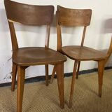 Ensemble table et 4 chaises en bois vintage