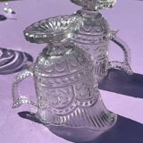 Lot - 2 old ewers from the 1900s in molded crystal