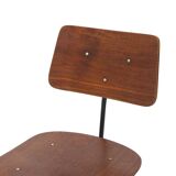 Curved plywood and metal chair, 1950s, set of 4