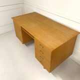 Vintage desk with 4 drawers, 1 door, 1 locker