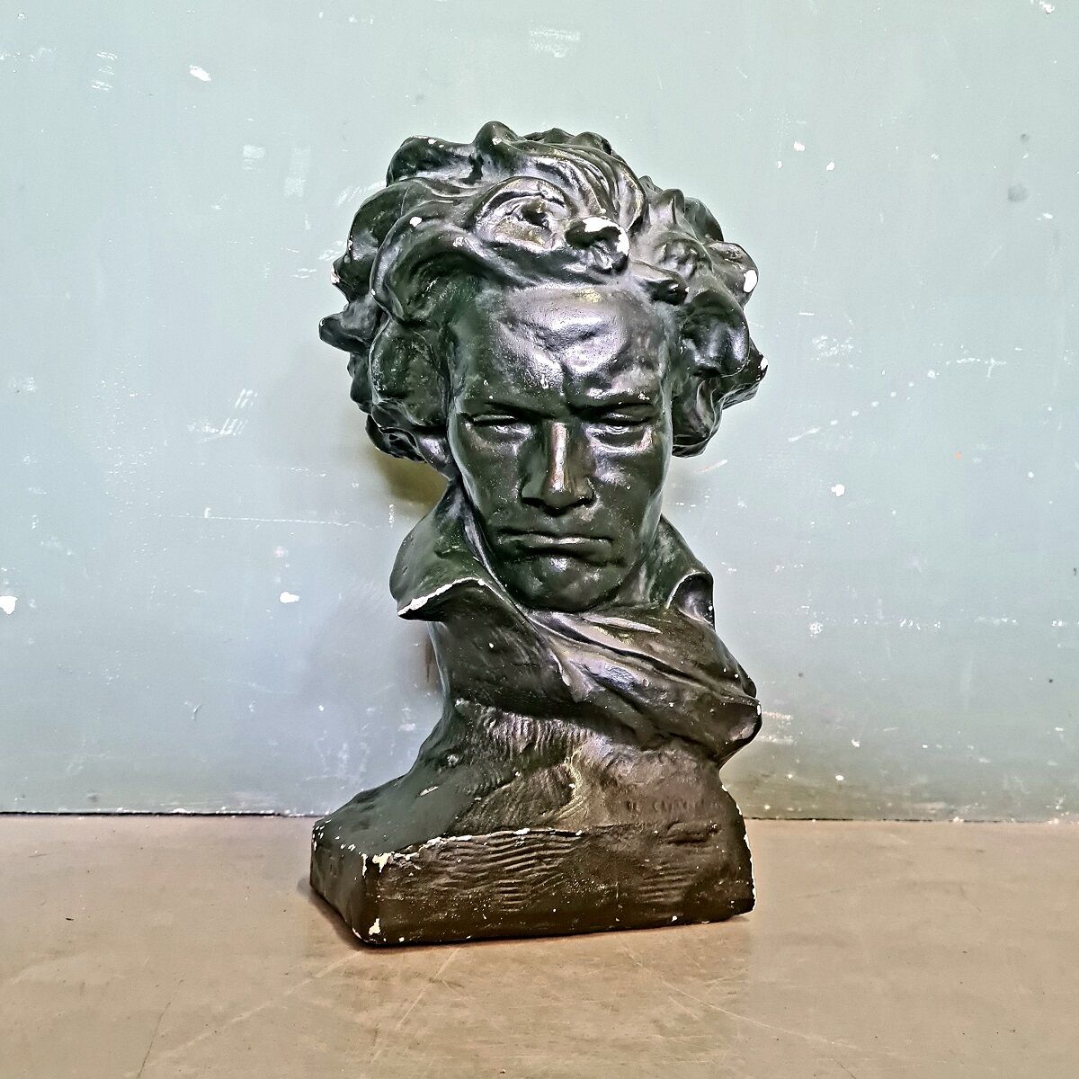 Vintage Plaster Bust Beethoven after Ugo Cipriani
