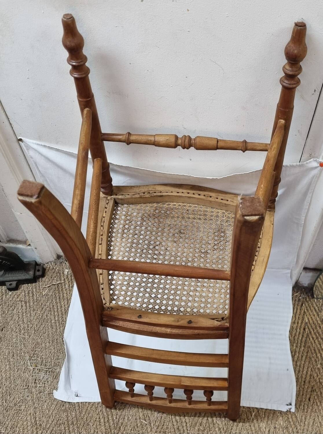 Rattan bedroom chair from the early 20th century