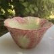Large vintage salad bowl in the shape of a pink cabbage – barbotine earthenware – 1980s