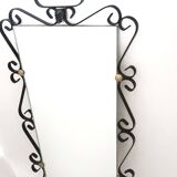 Vintage wrought iron mirror from the 1950s-60s, France.