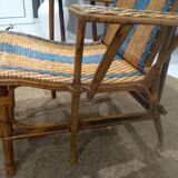 Old rattan and bamboo lounge chair in 1920