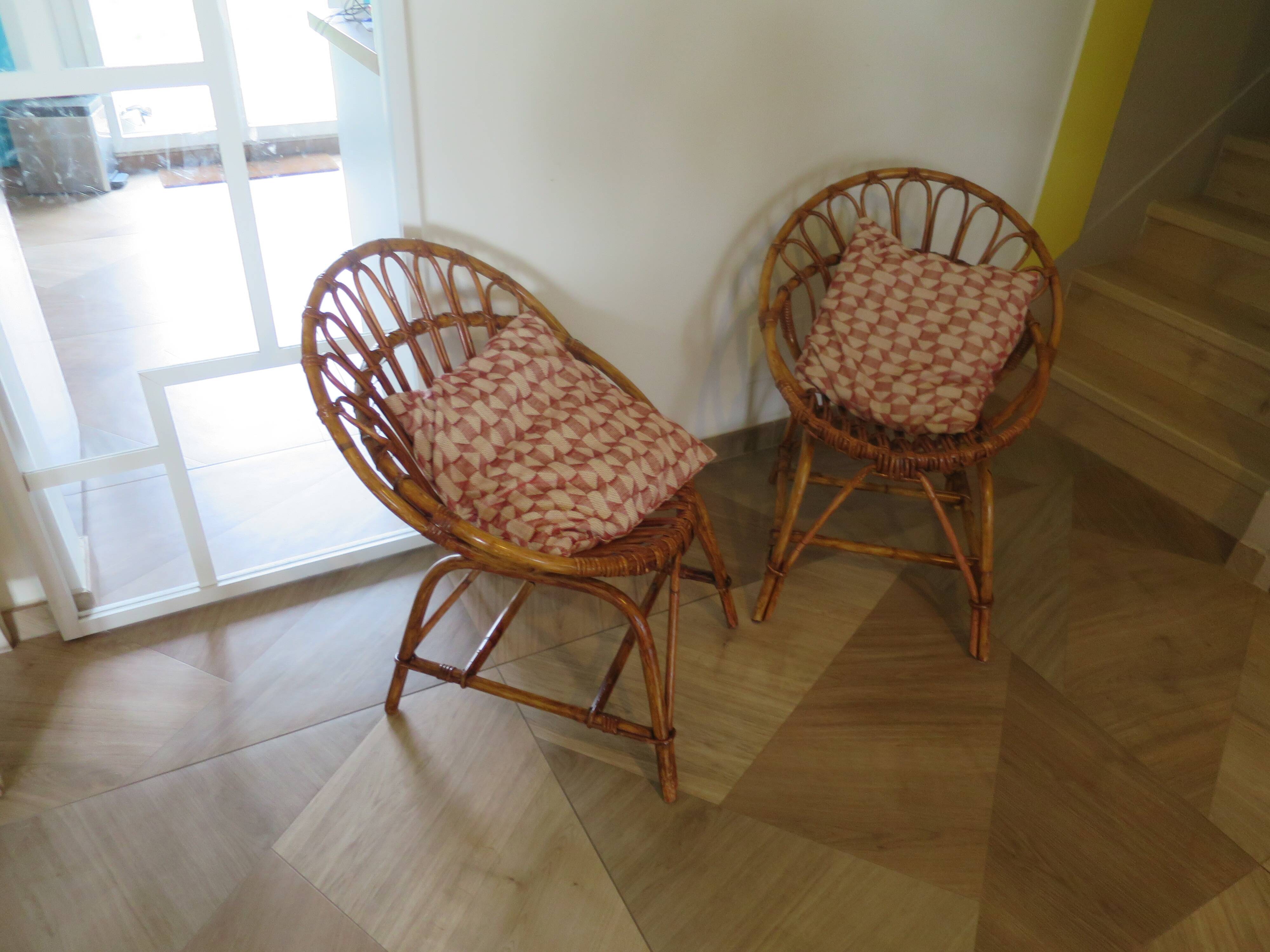 Rattan armchairs for children, 1980s