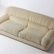 Luxurious plush 3-seater sofa in vanilla fabric, Italy 1970s