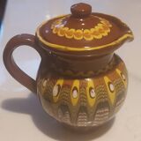 Set of 4 glazed pottery with ethnic decoration