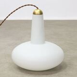 Mid-Century Italian Opaline and Brass Pendant Lamp