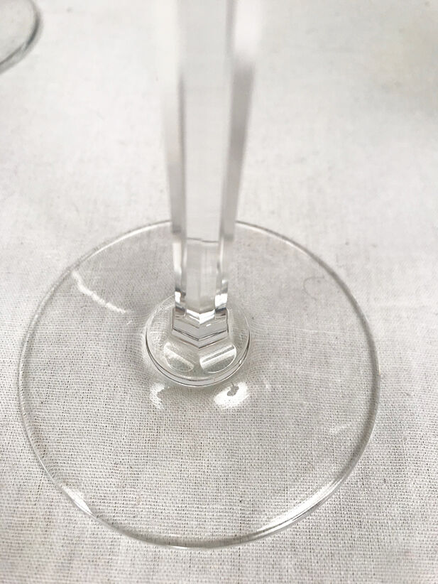 Four glasses with port, crystal. Baccarat?