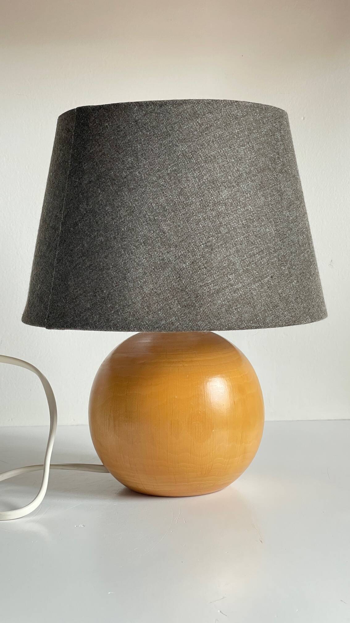 Solid wood ball lamp from the 70s