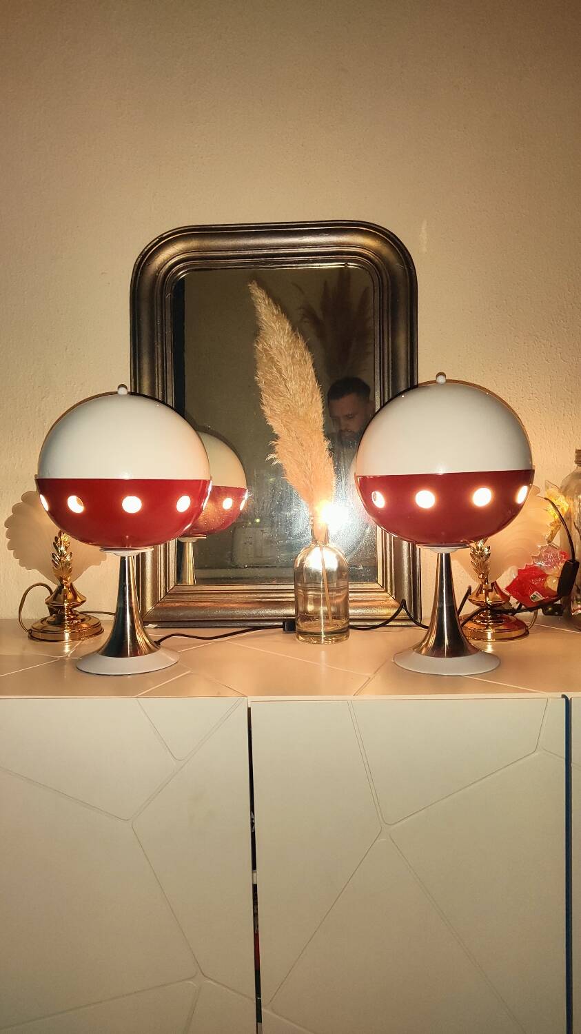 Paire de lampes Space âge cocci ball