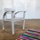 Fauteuil vintage pour enfant blanc gris clair 1950