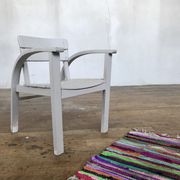 Fauteuil vintage pour enfant blanc gris clair 1950