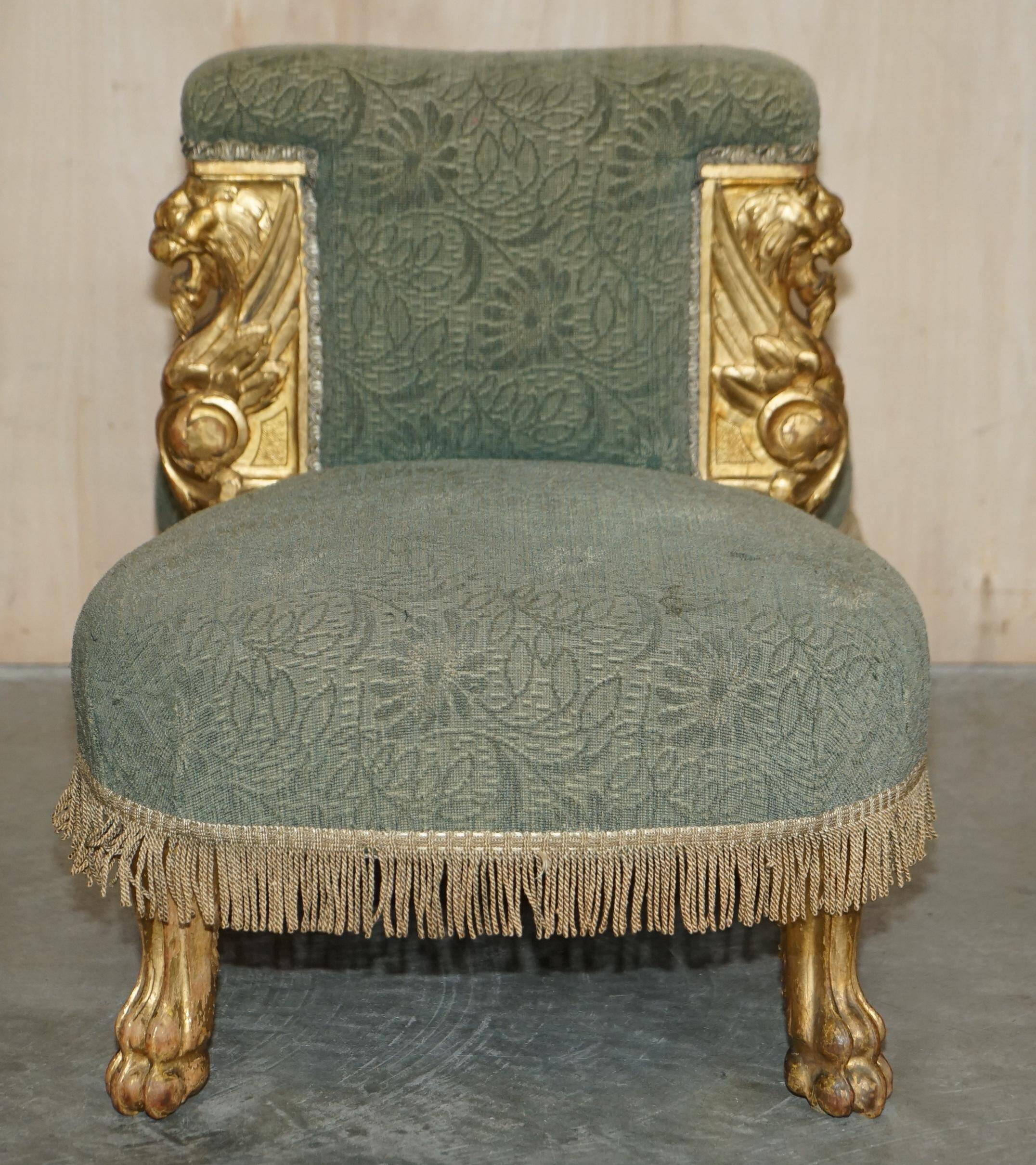 Canapé Tête-à-Tête italien doré sculpté main 18ème siècle vers 1740
