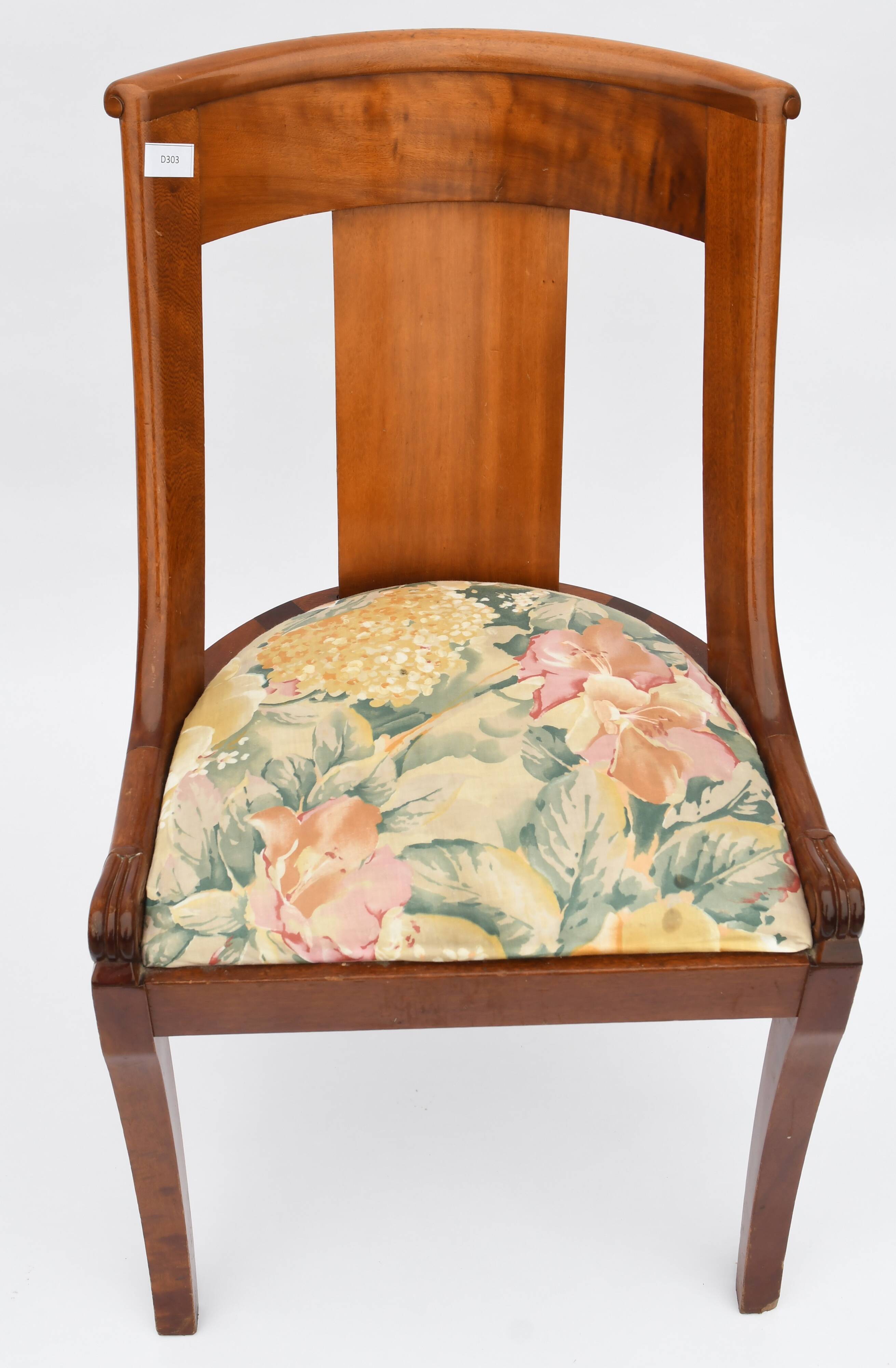 4 chaises en acajou de style Empire