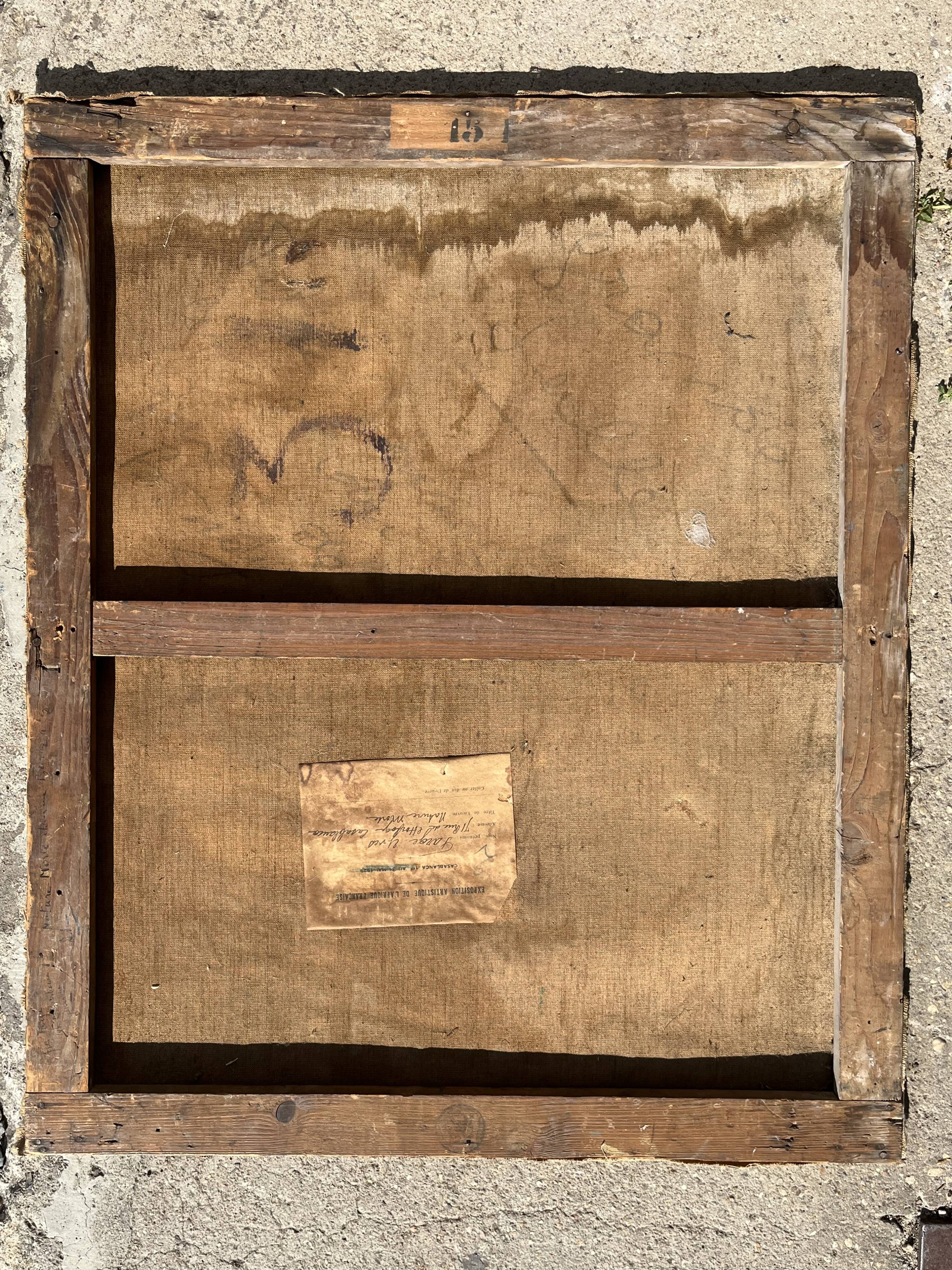 Oil painting on canvas, oriental still life, 20th century, oil on canvas, signed, 65x54 cm, unframed