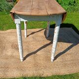 Antique patinated round table – wooden top