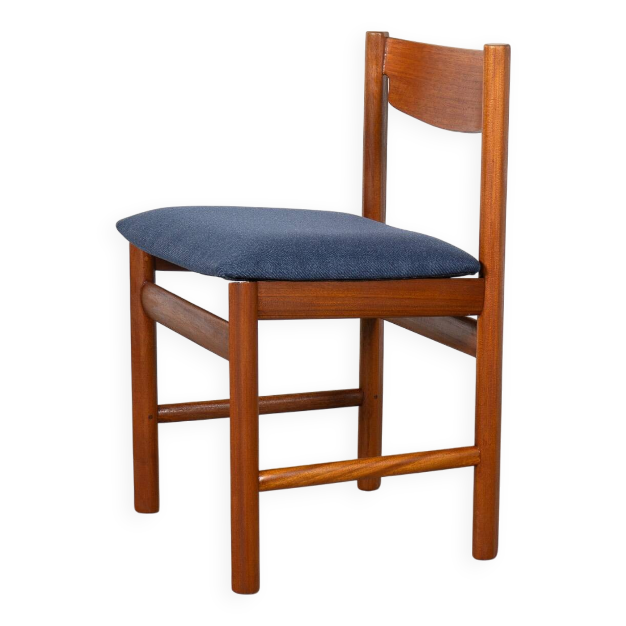 Set of 6 Dining Chairs by White and Newton in dark blue upholstery