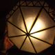 Large octagonal ceiling art deco wood and 1940s bubbled glass