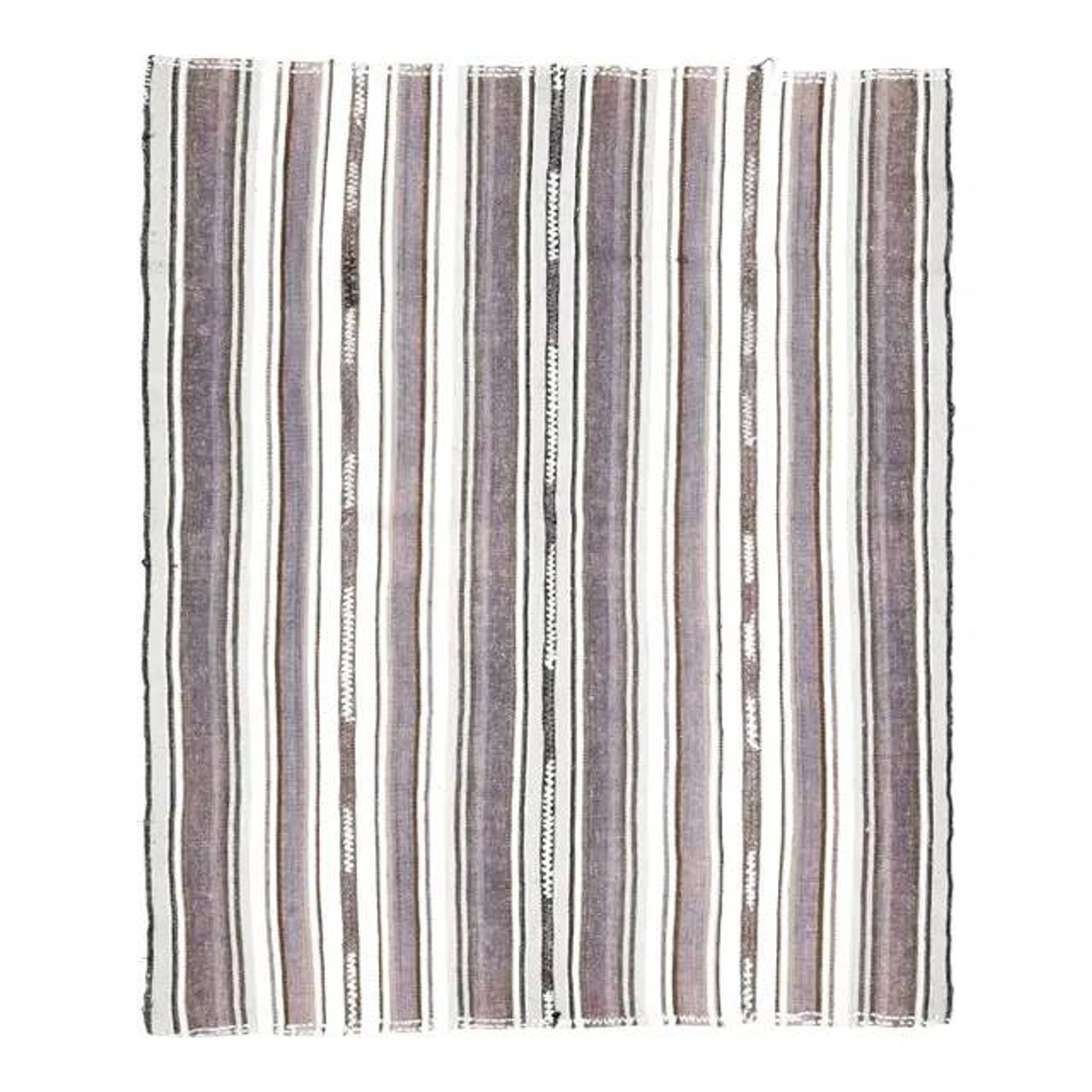 1970s Vintage Turkish Oushak Handmade Wool Cotton Purple Runner Rug 155x186