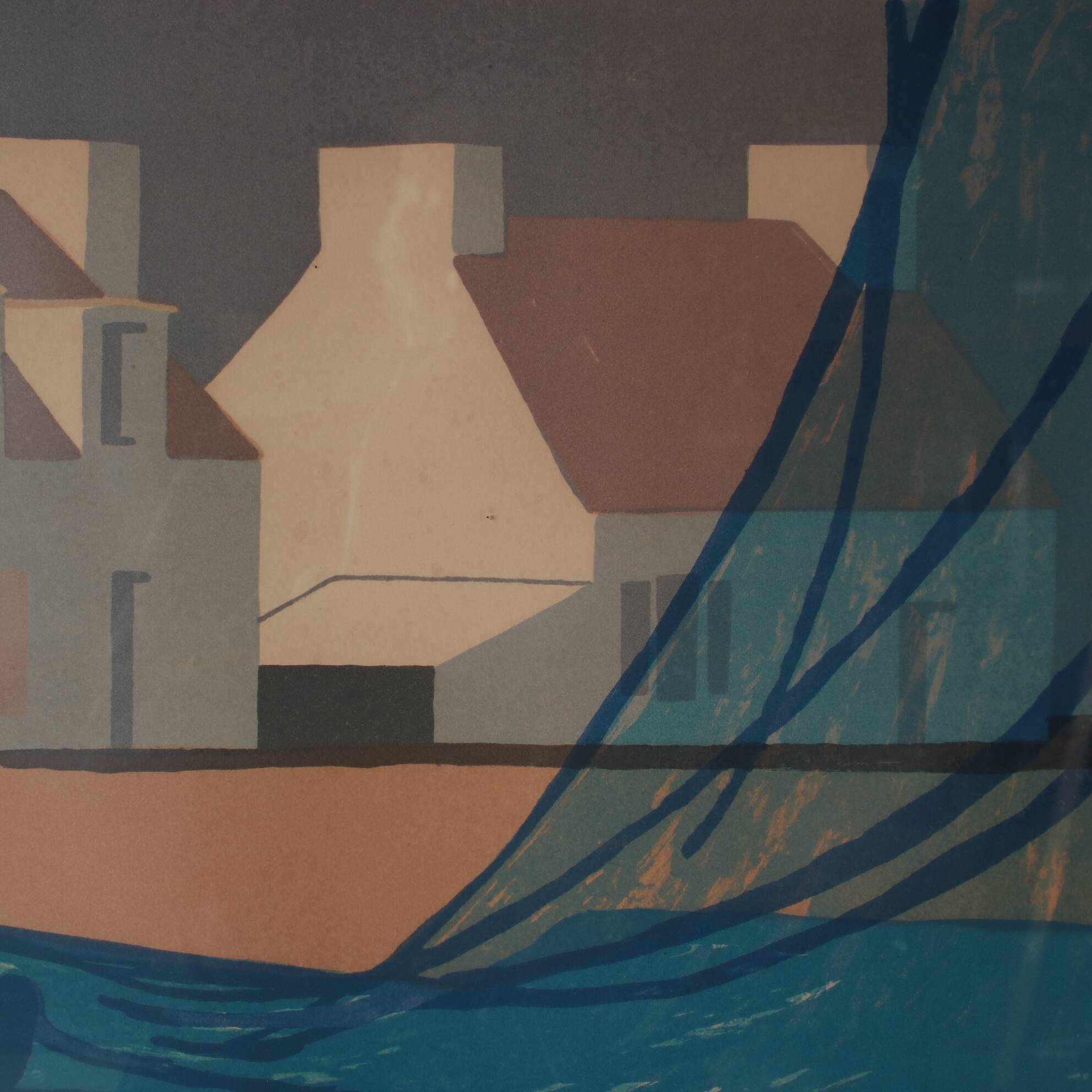 1950s Framed lithograph by Lars Norrman, Sweden