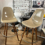 Pair of Eames fiber high stools for Modernica US