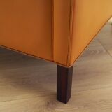 Orange leather sofa, Danish design, 1970s, production: Denmark