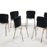 Ensemble de six rares chaises de théâtre Revolt empilables et pliables Friso Kramer