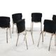 Set of six rare Friso Kramer stackable and foldable Revolt theatre chairs