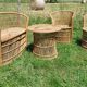 Vintage garden furniture in wicker rattan 1960 - complete 4-piece set