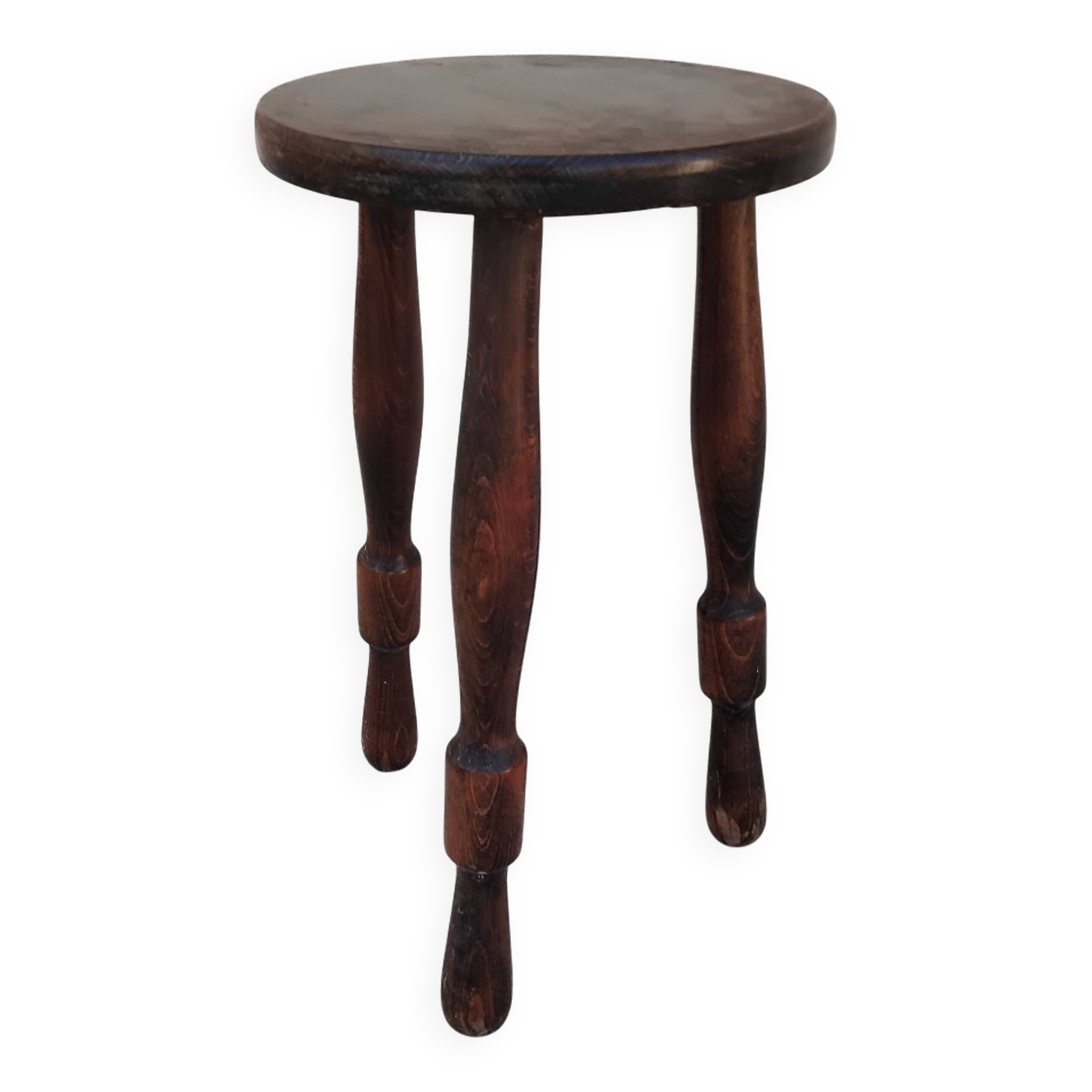 Small vintage plant stand, old wooden tripod