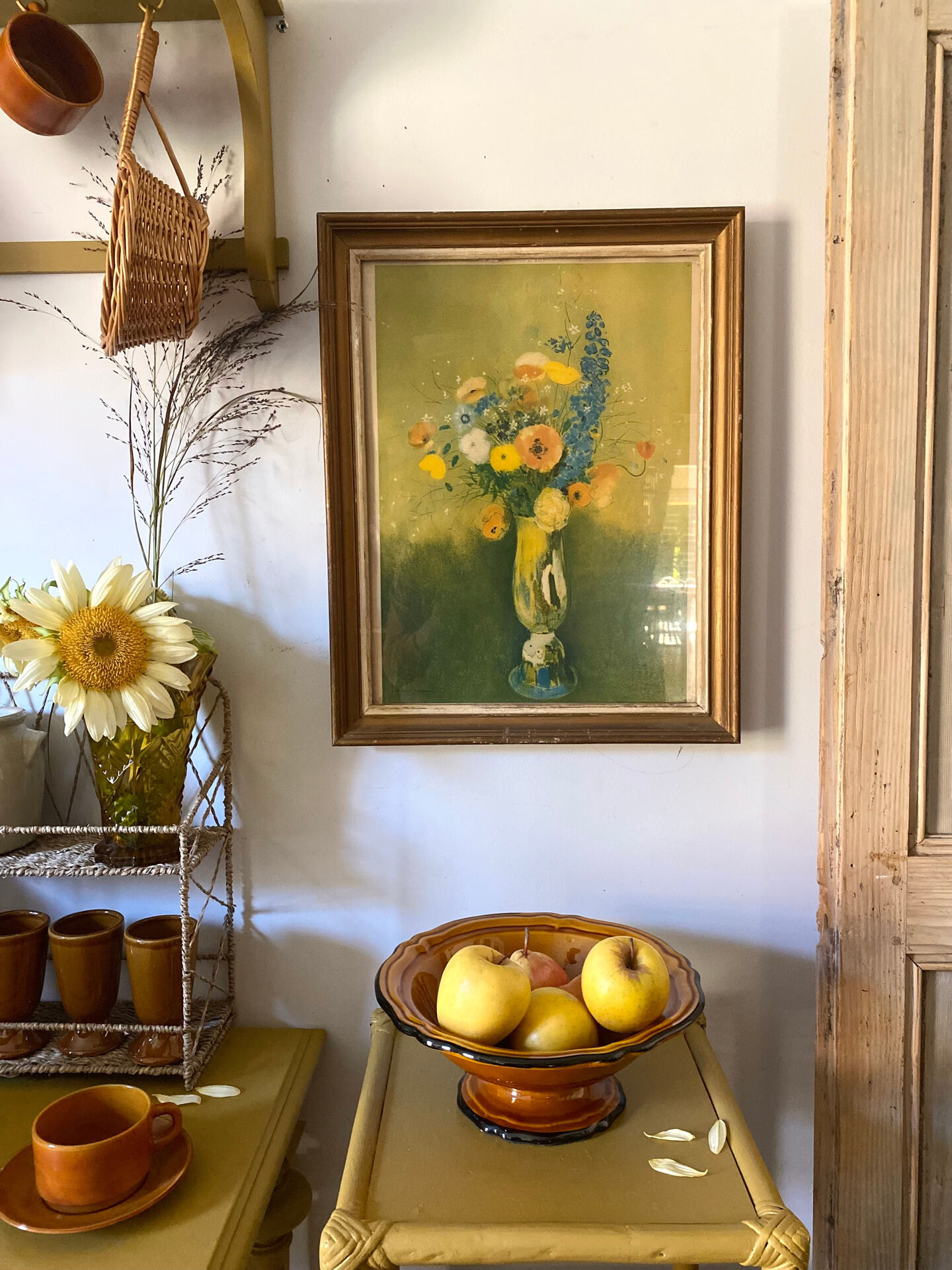 Framed reproduction "Wildflowers" after Odilon Redon