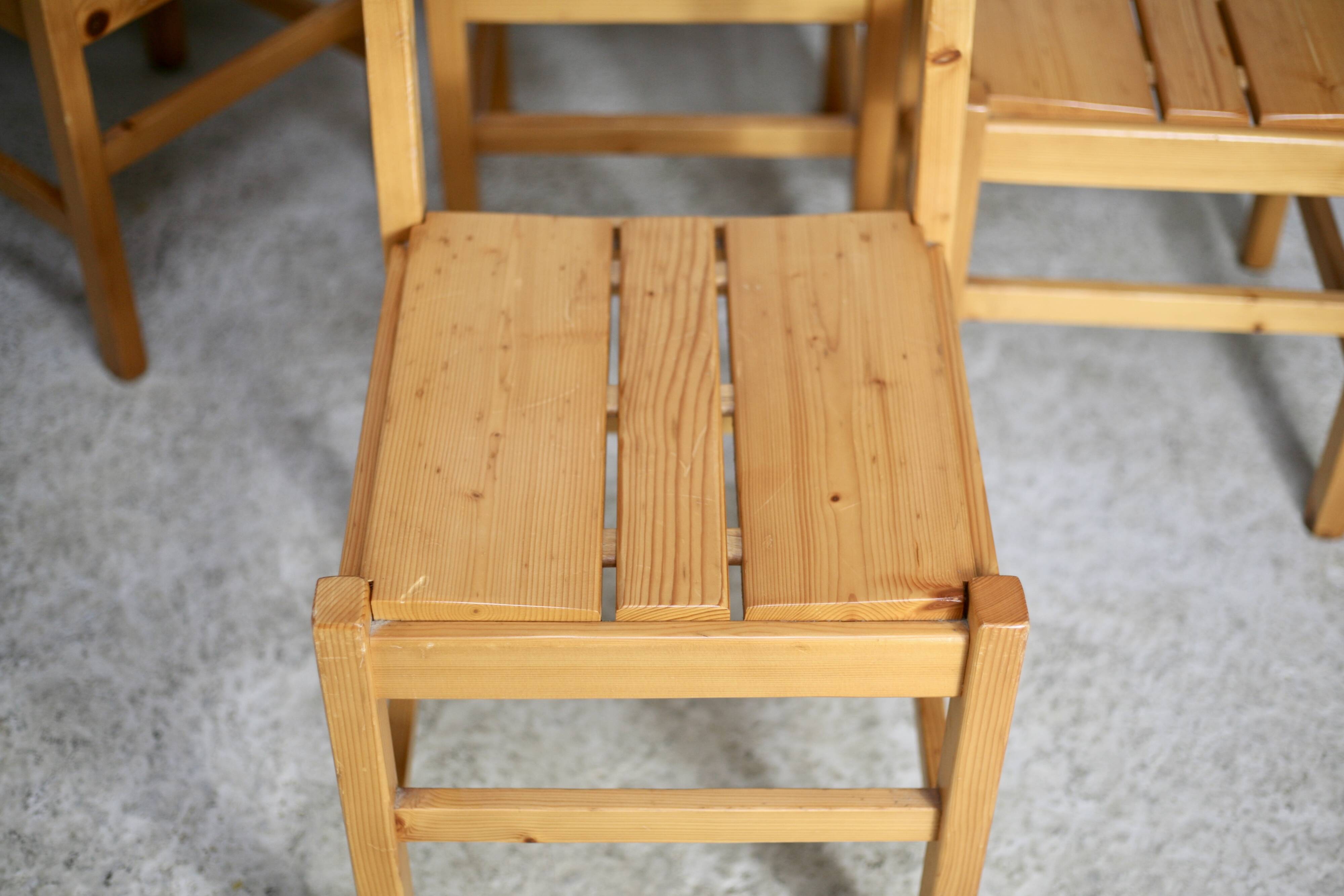 Charlotte Perriand (selection of) for Les Arcs, set of 4 chairs, France, circa 196
