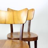 Ensemble de 4 chaises à repas par Tatra en noyer, Tchécoslovaquie 1960