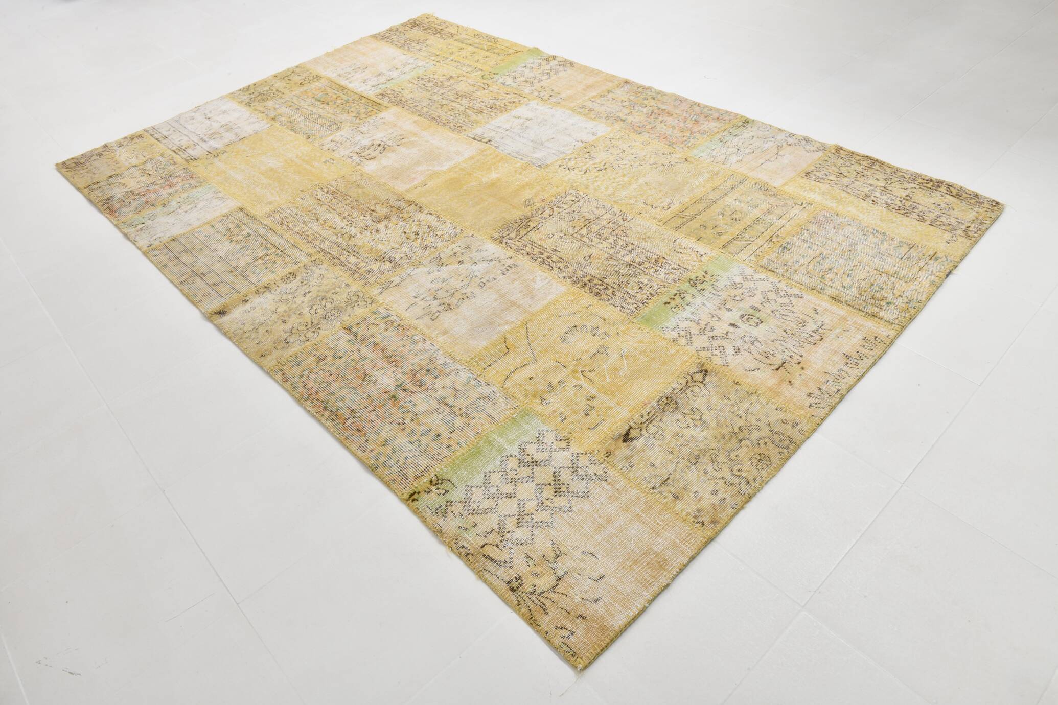Yellow Mustard Large Vintage Rug, 204x306Cm