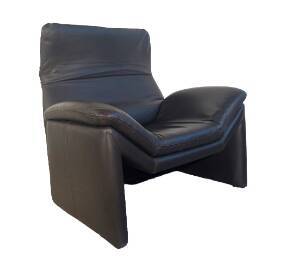 Hans kaufeld black leather armchair
