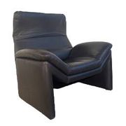 Fauteuil en cuir noir Hans kaufeld