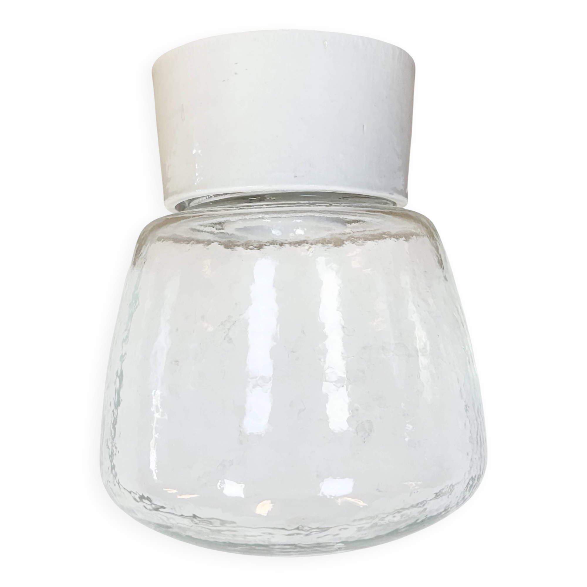 Vintage White Porcelain Ceiling Light, 1970s