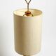 Mid Century Modern tripod walnut wood floor lamp with large fabric shade