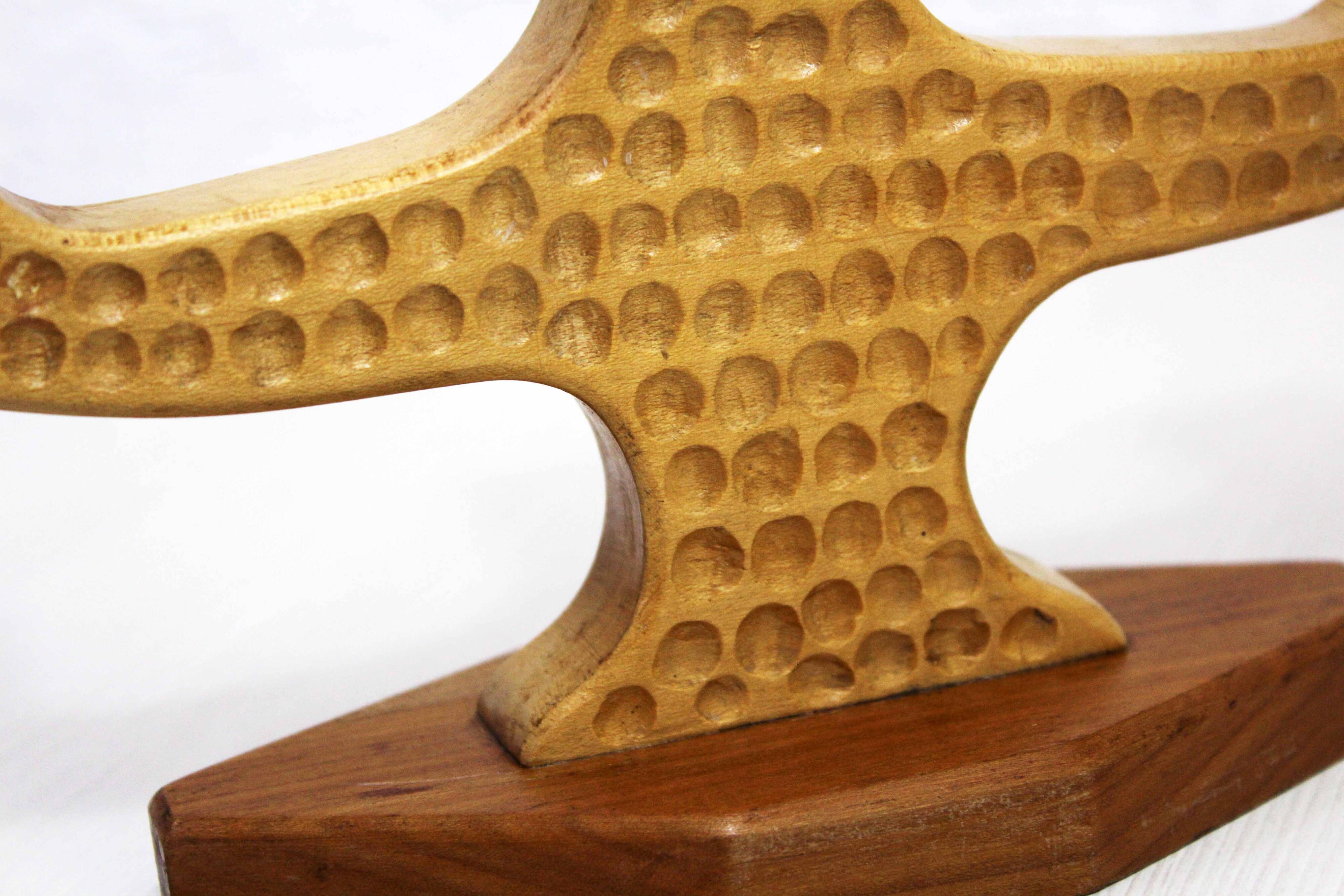 Pair of anthroposophical wooden candlesticks